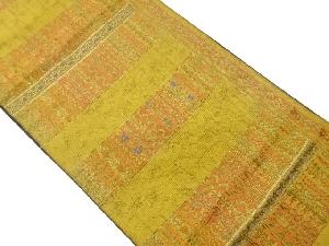 横段に抽象幾何学模様織出し名古屋帯